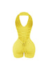 Heading Up Halter Ribbed Knit Romper